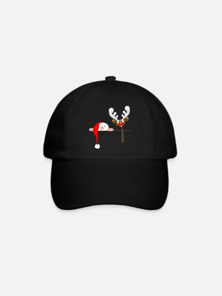 crazy Weihnachtsmann Rentier lustig - Baseballkappe - Schwarz/Schwarz