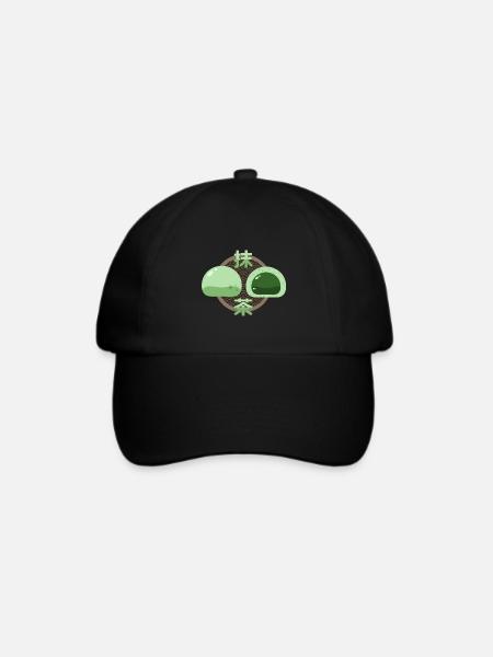 Süße Matcha-Daifuku - Baseballkappe - Schwarz/Schwarz