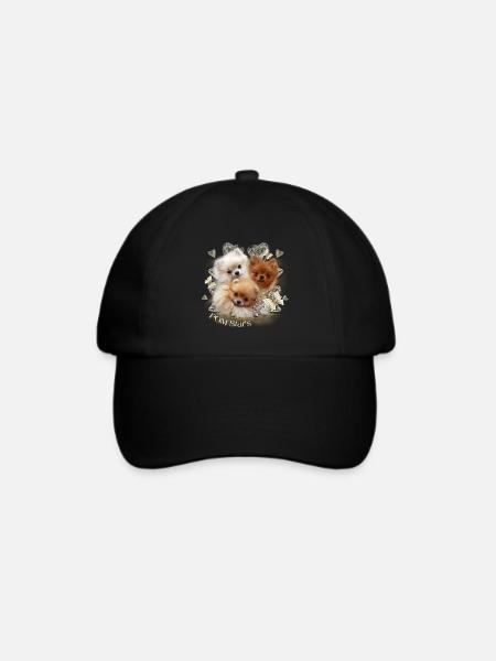 Pomeraniangruppe Zwergspitz Shirt & Accessories - Baseballkappe - Schwarz/Schwarz