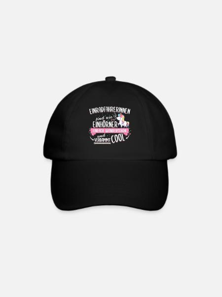 Einrad Sport Einradfahren Einhorn Spruch Geschenk - Baseballkappe - Schwarz/Schwarz