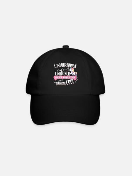 Landwirtin Bäuerin Landwirtschaft Einhorn Spruch - Baseballkappe - Schwarz/Schwarz