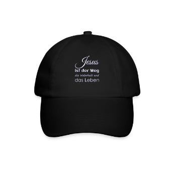Jesus Christus, Bibelvers, Bibel, Jesus is Lord - Baseballkappe - Schwarz/Schwarz - Vorne