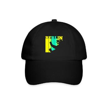 Berliner Bär - Baseballkappe - Schwarz/Schwarz - Vorne