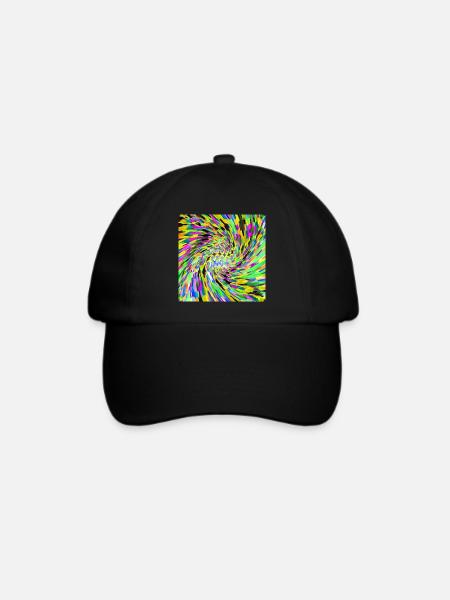 Psychedelischer Wirbel - Baseballkappe - Schwarz/Schwarz