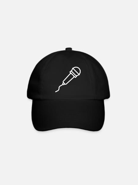 Mikrofon - Baseballkappe - Schwarz/Schwarz