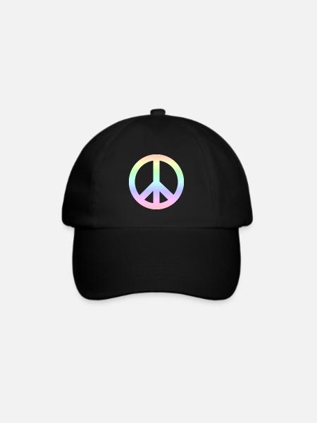 Peace-Zeichen - Baseballkappe - Schwarz/Schwarz