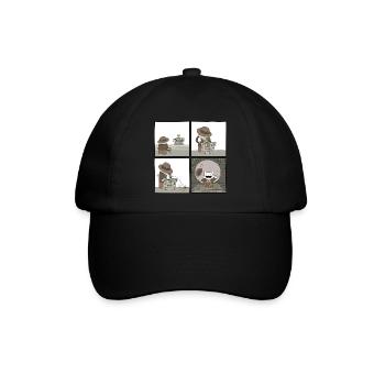 Indiana Jones Cat - Baseballkappe - Schwarz/Schwarz - Vorne