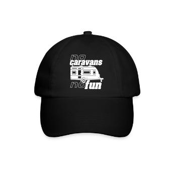 Wohnwagen,Camping,Fun Shirt,Caravan Fun.(25) - Baseballkappe - Schwarz/Schwarz - Vorne