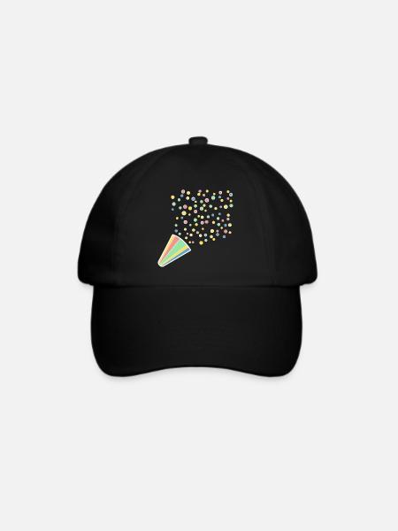 Konfetti-Party-Shirt - Baseballkappe - Schwarz/Schwarz