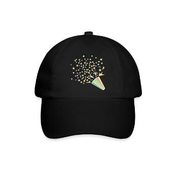 Festliches Konfetti-Horn - Baseballkappe - Schwarz/Schwarz - Vorne