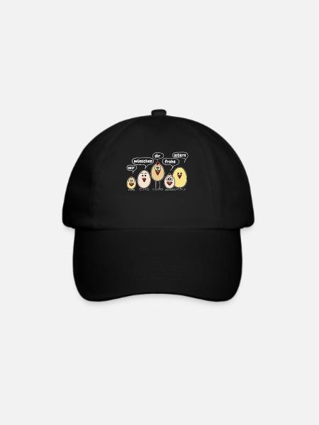 Henne Osterküken Kücken Frohe Ostern Süß Sprüche - Baseballkappe - Schwarz/Schwarz