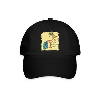 Schöner Vogel, lustig, speziell, einzigartig mit Text - Baseballkappe - Schwarz/Schwarz - Vorne