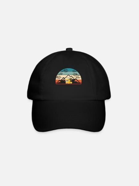 Retro Vintages kampierendes TStück für Camper " - Baseballkappe - Schwarz/Schwarz