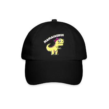 Mutter Supermama Beste Mutter Dinosaurier Lustig - Baseballkappe - Schwarz/Schwarz - Vorne