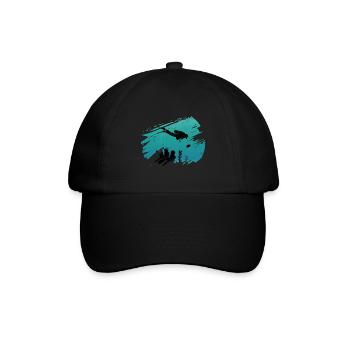 Taucher tauchen - Baseballkappe - Schwarz/Schwarz - Vorne