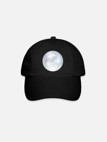 Kristallkugel mit zarten Lichtreflexen in Pastell - Baseballkappe - Schwarz/Schwarz