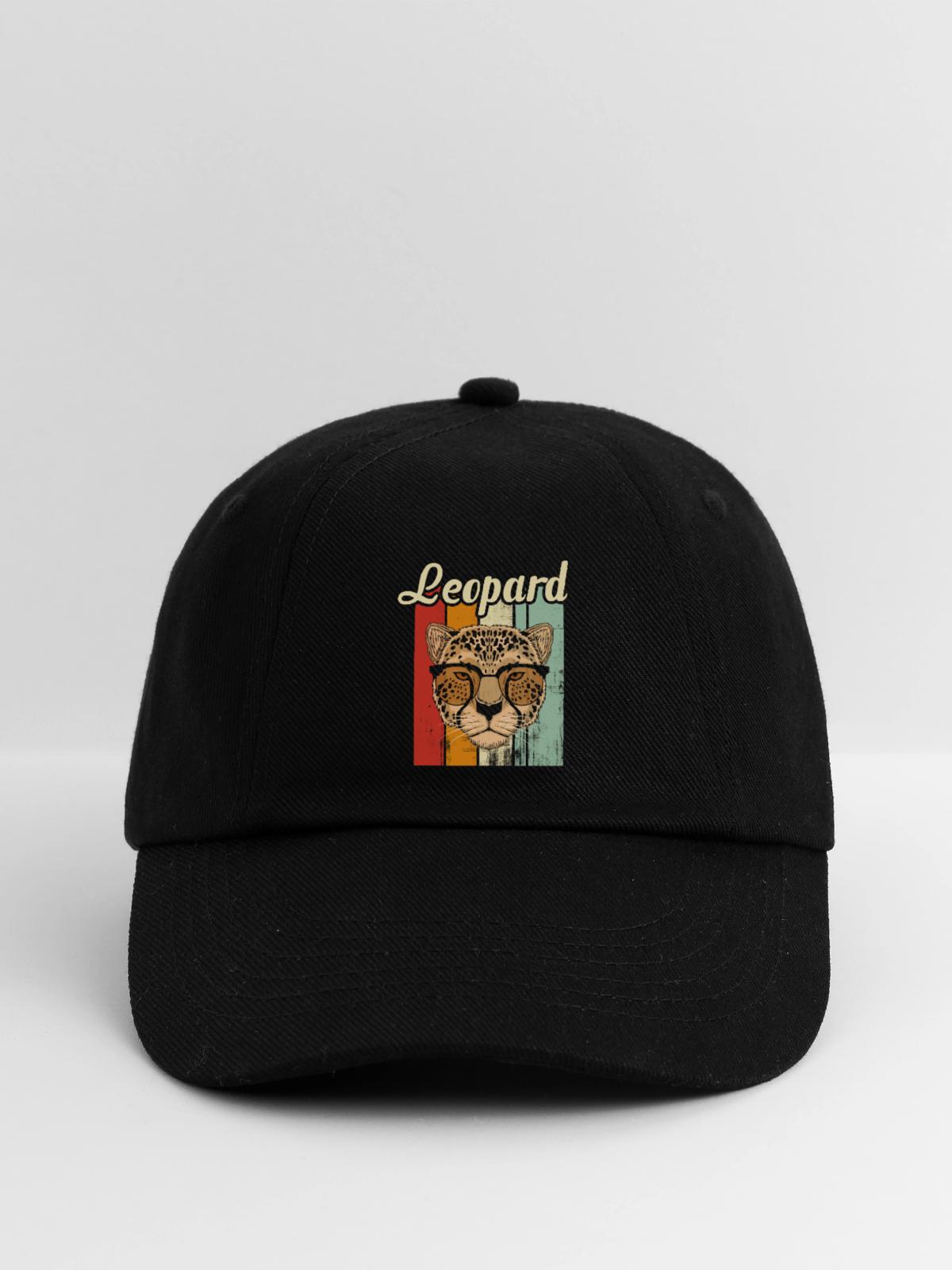 Leopard - Baseballkappe - Schwarz/Schwarz - Vorne