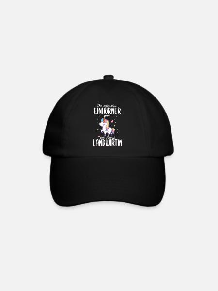 Landwirtin Bäuerin Landwirtschaft Einhorn Spruch - Baseballkappe - Schwarz/Schwarz