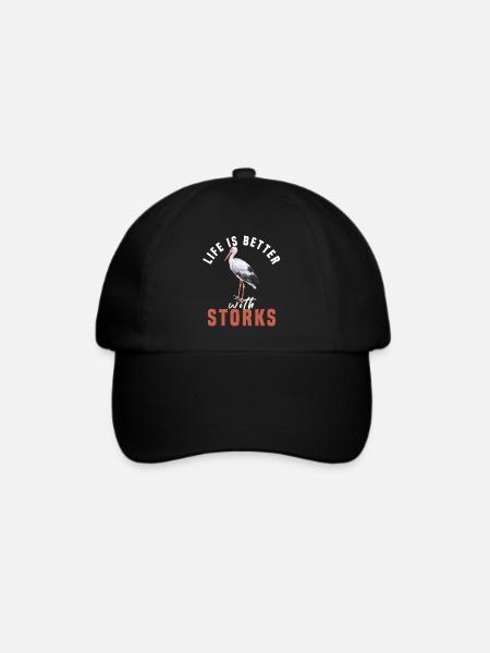 Storch - Baseballkappe - Schwarz/Schwarz