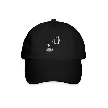 Moin Möwe - Baseballkappe - Schwarz/Schwarz - Vorne