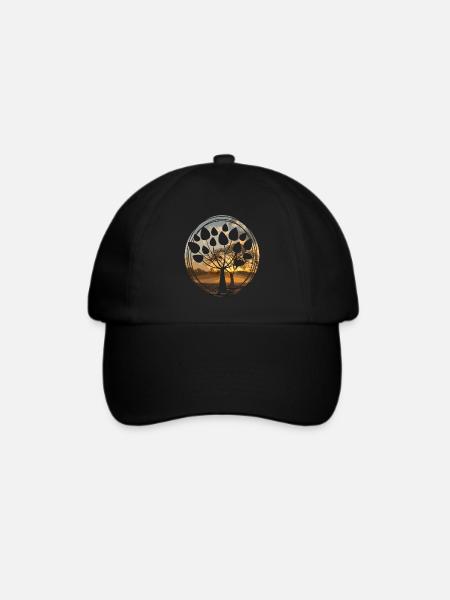 Baum - Baseballkappe - Schwarz/Schwarz