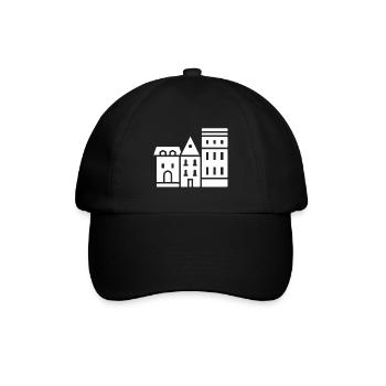 drei Gebäude - Baseballkappe - Schwarz/Schwarz - Vorne