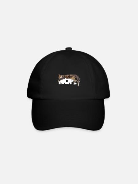 Nope Katze - Baseballkappe - Schwarz/Schwarz