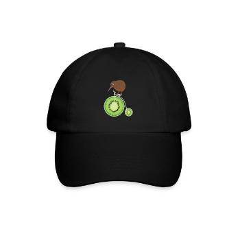 Kiwivogel Zweirad Kiwifrucht Neuseeland Shirt - Baseballkappe - Schwarz/Schwarz - Vorne