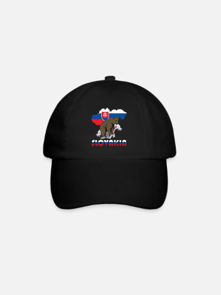 Slowenien Bär Design mit Landkarte und Flagge - Baseballkappe - Schwarz/Schwarz