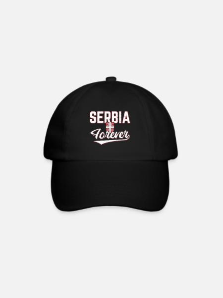 Serbien - Baseballkappe - Schwarz/Schwarz