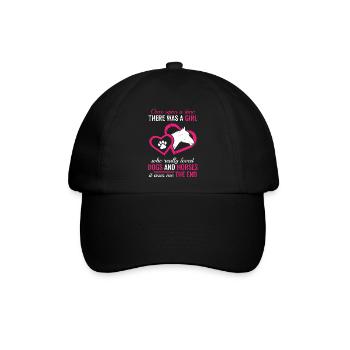 "Es war einmal ein Mädchen, das Hunde und Pferde - Baseballkappe - Schwarz/Schwarz - Vorne
