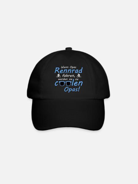 Rennrad Opas - Baseballkappe - Schwarz/Schwarz