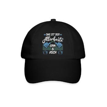 Bester Opa und Koch - Baseballkappe - Schwarz/Schwarz - Vorne