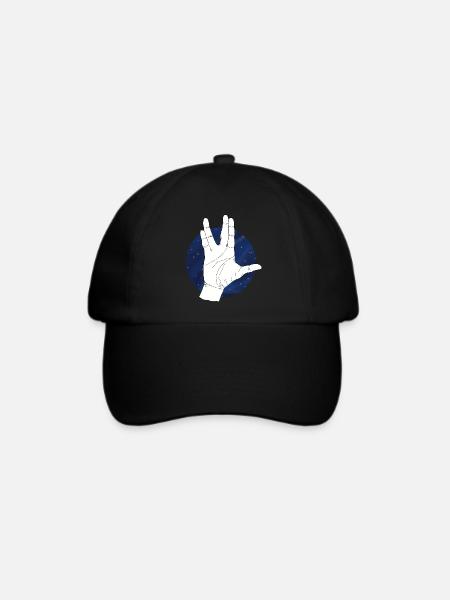 Hand Vulkaniergruß Sternenhimmel - Baseballkappe - Schwarz/Schwarz