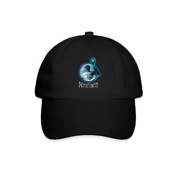 Poseidon, Gott des Meeres - Baseballkappe - Schwarz/Schwarz - Vorne