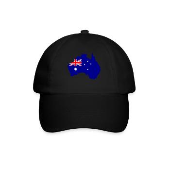 Australien Flagge Geschenkidee Landkarte - Baseballkappe - Schwarz/Schwarz - Vorne