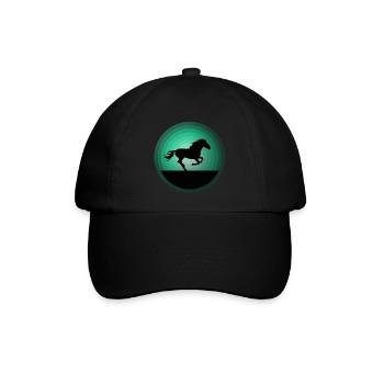 Pferde Pferd Reiten Reitsport - Baseballkappe - Schwarz/Schwarz - Vorne