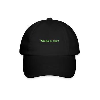 Phrase Danke, nächste Ariana hellgrün - Baseballkappe - Schwarz/Schwarz - Vorne