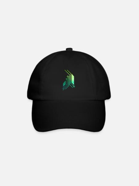 Grüne gedruckte Schaltung - Baseballkappe - Schwarz/Schwarz
