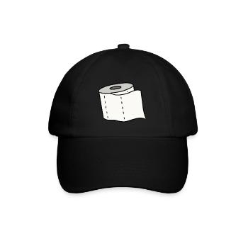 Klopapier Toilettenpapier Corona Pandemie - Baseballkappe - Schwarz/Schwarz - Vorne