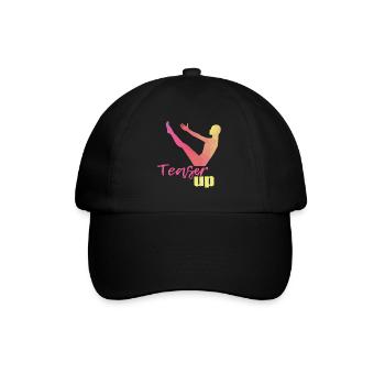 Pilates Geschenk - Baseballkappe - Schwarz/Schwarz - Vorne