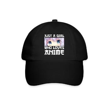 Just a Girl who loves Anime - Baseballkappe - Schwarz/Schwarz - Vorne