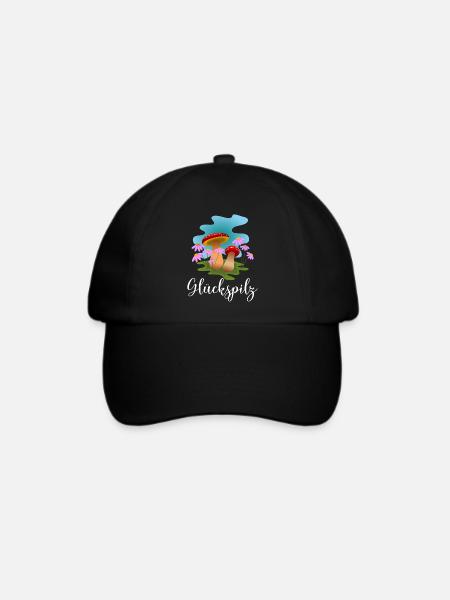 Glückspilz Design - Baseballkappe - Schwarz/Schwarz