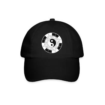 Yin Yang - Tao - Baseballkappe - Schwarz/Schwarz - Vorne