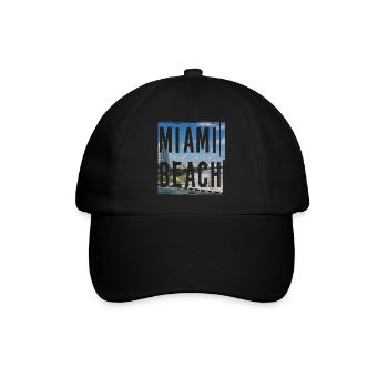 Miami Beach - Baseballkappe - Schwarz/Schwarz - Vorne