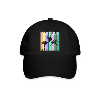 Parkour Freerunner Traceur Le Parcour parkourshirt - Baseballkappe - Schwarz/Schwarz - Vorne