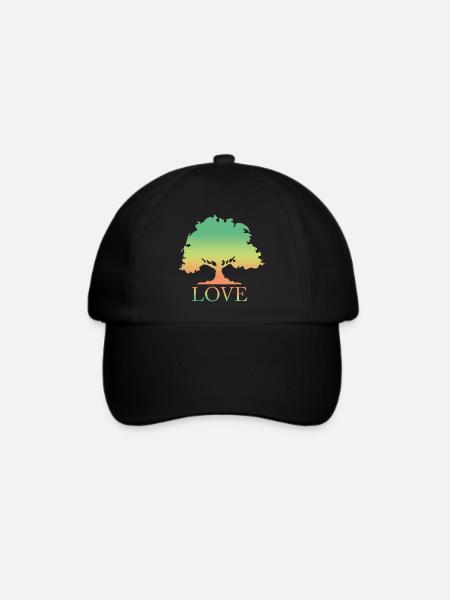 Love, Natur, Wald, Baum, Ich liebe Bäume, Umwelt - Baseballkappe - Schwarz/Schwarz