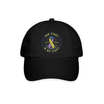 Ihr Kampf ist Blasenkrebs Bewusstsein - Baseballkappe - Schwarz/Schwarz - Vorne