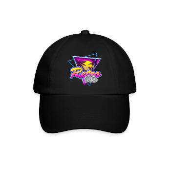 Retro Vibe - Nostalgie Neon Vapor Wave Palm Sunset - Baseballkappe - Schwarz/Schwarz - Vorne