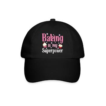 Backen Bäcker Bäckerin - Baseballkappe - Schwarz/Schwarz - Vorne